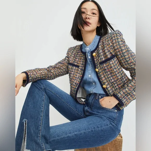 Veronica Beard Lars Tweed Jacket w/ gold buttons Sz. 2 - Picture 2 of 8